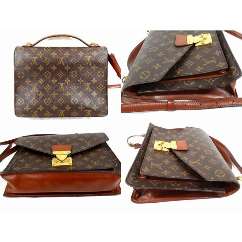Louis Vuitton Monceau Leather Handbag Shoulder Monogram Bag